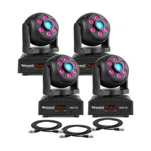 Moving Head pakke med 4 stk. BeamZ MHL75 Hybrid Moving Head Spot/Wash TILBUD NU