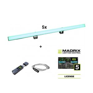 EuroLite Set 5x LED PR-100/32 Pixel DMX Rail + Madrix Software TILBUD NU