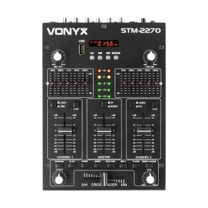 DJ Mixer STM2270 4-kanals med lydeffekter, Bluetooth, USB/SD/MP3- effekter kanal
