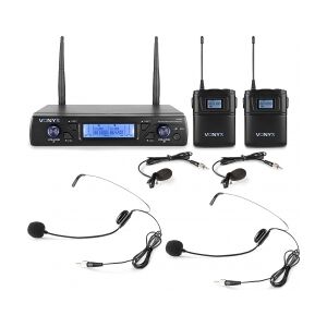 Trådløst Headset System WM62B / 2x16 UHF kanaler / 2 Headset og 2 Knaphulsmikrof