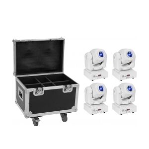 EuroLite Set 4x LED TMH-S60 Moving-Head-Spot wh + Case TILBUD NU