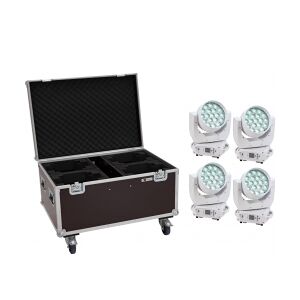 EuroLite Set 2x LED TMH-X4 Moving-Head Wash Zoom ws + Case with wheels TILBUD NU