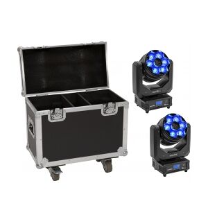 EuroLite Set 2x LED TMH-H240 Beam/Wash/Flower Effect + Case TILBUD NU