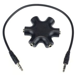 Minijack Multi Splitter Kabel - 0.2 M - Sort
