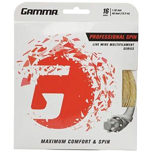 Gamma Professional Spin 16 Tennis String (1.32 mm) 12.2 m Set, Natural, S