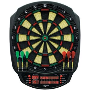 Carromco 92445 Dartboard STRIKER-401 Elektronische Dartscheibe mit Pfeilen, Dart Set für 44204 Spieler, 35 Spiele und 584 Varianten, Dart Spiel mit 3-Loch Abstand und Catchring, inkl. 6 Softdarts