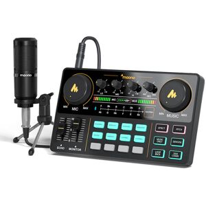 Maono Maonocaster Lite AU-AM200 S1 podcaster-mixer og mikrofon