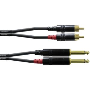 Câble adaptateur audio [2x Jack mâle 6.35 mm - 2x Cinch-RCA mâle] Cordial CFU1,5PC noir 1.50 m - Publicité