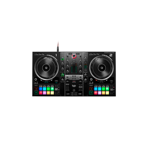Hercules DJControl Inpulse 500 - Contrôleur DJ USB 2 voies pour Serato DJ Lite et DJUCED (inclus) - Interface audio intégrée, 16 pads rétroéclairés en RGB, larges jogwheels, mixeur hardware intégré et pieds rétractables - Publicité