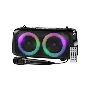 Amstrad Enceinte DJ BLASTER-DJ100 - 4 - 100W, sur Batterie, Effet LED, USB SD Bluetooth, TWS, RADIO FM, 1 micro, Bandoulière - Publicité