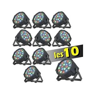 Ibiza Jeux de lumiere pack de 10 parled181 dmx proojecteur dmx puissant pa dj led bar club orchestre concert disco discothèque soirée dj - Publicité