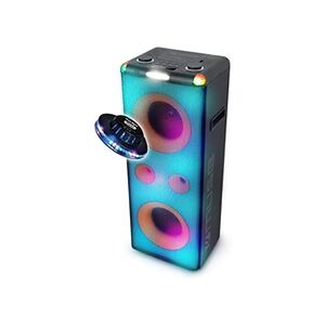 BMI Enceinte Bluetooth Muse M-1958DJ Party Box avec CD, Radio FM, USB, Puissance 500W, Animation LED + Strobe, OVNI RVB, Microphone - Publicité