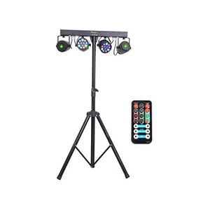 Ibiza Pack 4 Jeux De Lumière + Portique DJLIGHT65 - Hauteur Max 180Cm - Avec Télécomande - Publicité