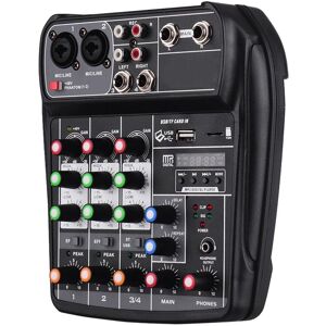 AI4 Console de mixage compacte Digital Audio Mixer 4Channel BT MP3 USB Entrée +48V Phantom Power pour l’enregistrement de musique DJ Network Live Broadcast Karaoke - Publicité