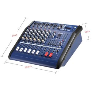 TOMTOP JMS Amplificateur de mélangeur de puissance de Console de mixage Audio de ligne de micro numérique à 6 canaux avec alimentation fantôme 48 V USB/ - Publicité