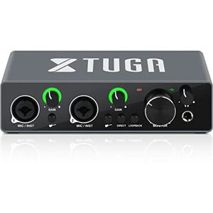 XTUGA AC2 2i2 Interface audio USB avec préamplificateur de micro XLR 192kHz True Stereo pour Pro Tools/Ableton Live Lite/Reaper et autres logiciels d'enregistrement DAW(Installation sans pilote) - Publicité