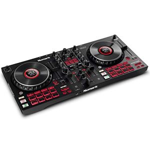 Numark Mixtrack Platinum FX Contrôleur DJ 4 decks, table de mixage, carte son intégrée, platines DJ tactiles avec écran et large palette d'effets - Publicité