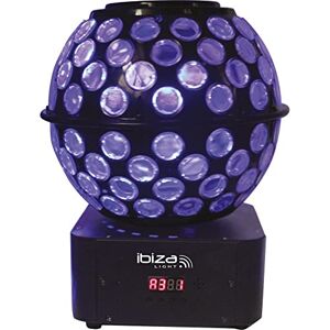 Ibiza STARBALL-GB Lampe au look de boule à facette 360° avec gobos et faisceaux lumineux RVBB Noir - Publicité