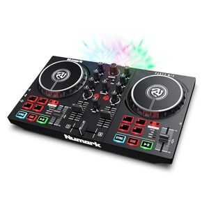 Numark Party Mix II Platine DJ avec lumières LED, carte son et table de mixage DJ avec Serato DJ Lite et Algoriddim djay Pro AI - Publicité