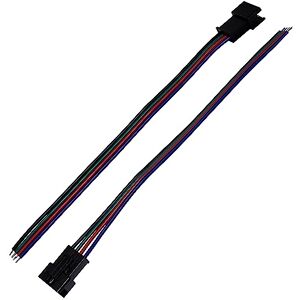 AERZETIX AЕRZETIX C66128 Lot de 2 Câbles d'alimentation RGB Section 4x0.35 mm² 24V pour Bandes LED Longueur 15 cm connecteur/Ruban rapidе Nombre de pins 4 - Publicité