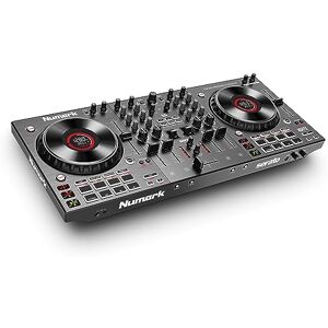 Numark NS4FX – Contrôleur DJ 4 canaux, platines DJ tactiles avec écran, pads et effets sonores, sorties cabine et principale, Serato DJ Lite inclus - Publicité