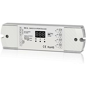 Nutbro 4CH 5A/CH Constant Voltage DMX512 & RDM Decoder RGBW Controller 4 Channel Dimming Controller 12-24V Output PWM - Publicité