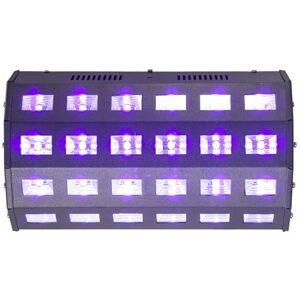 Ibiza LED-UV24 Lampe à effet UV avec 24 LEDs de 3W chacune, lumière noire Noir - Publicité