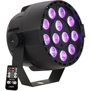 Ibiza PAR-MINI-RGB3 Projecteur PAR avec 12 LEDs RVB de 3W chacune 3-IN-1 avec effet stroboscopique Noir - Publicité