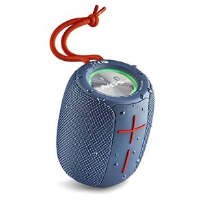 NGS Roller Nitro 1 Blue Haut-Parleur Portable Compatible avec la Technologie Bluetooth et True Wireless, lumières RVB, étanchéité IPX5, Microphone intégré, 10 W, Couleur Bleue - Publicité