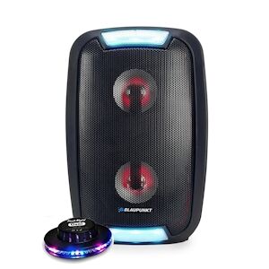 Enceinte BLAUPUNKT - Bluetooth SONO DJ PA LED Autonome / AUX / BT - Jeu de lumière Effet OVNI LED RVB - Publicité