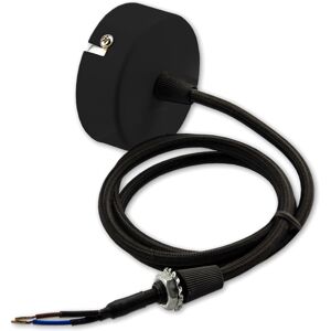 ISOLED Auvent de plafond rond 60mm, noir avec cable bipolaire enduit de tissu de 1,5 m - Accessoires divers