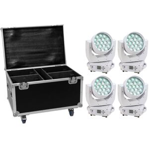 EUROLITE Set 4x LED TMH-X4 blanc + valise à roulettes - Kits complets - Publicité