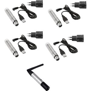 EUROLITE Set QuickDMX 1x emetteur + 4x recepteur AKKU - Logiciels et materiels DMX