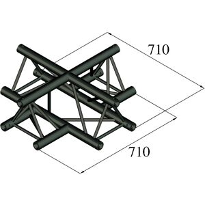 ALUTRUSS TRILOCK S-PAC-41 Croix a 4 voies - Trilock 6082 Structures alu 3 points noir