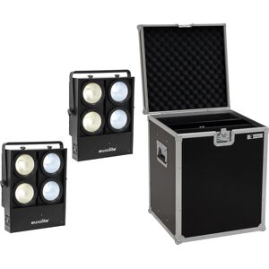 EUROLITE Set 2x Audience Blinder 4x100W LED COB CW/WW + Case - Kits - Publicité