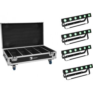 EUROLITE Set 4x AKKU Bar-6 QCL + Flightcase avec fonction de charge - Kits