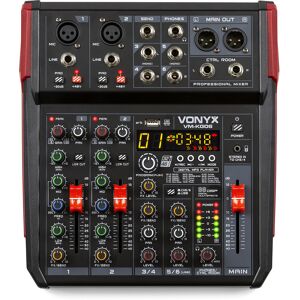 Vonyx VM-KG06 Table de mixage 6 canaux BT/DSP/USB Record - Tables de mixage en direct