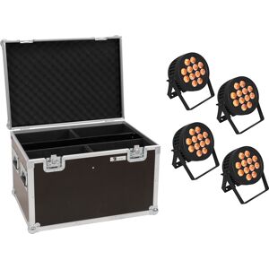 EUROLITE Set 4x LED IP PAR 12x9W SCL Spot + Etui - Kits - Publicité