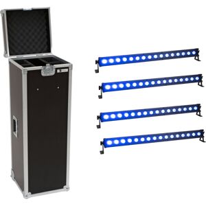 EUROLITE Set 4x LED IP T-Bar 16 QCL Bar + Case - Kits - Publicité