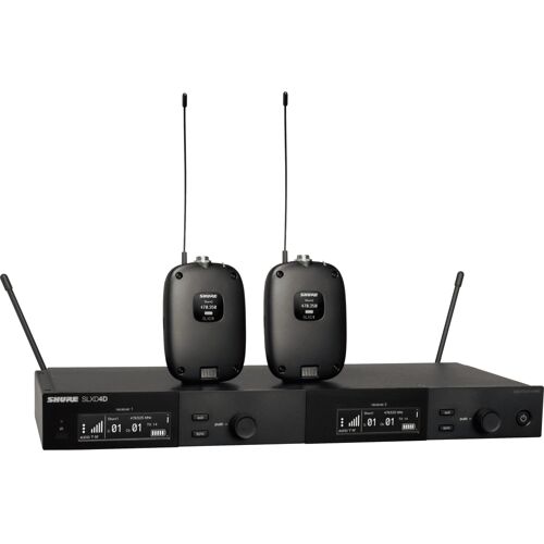 Shure SLXD14D dubbele ontvanger met 2x bodypack-zender S50 (823-865 MHz)