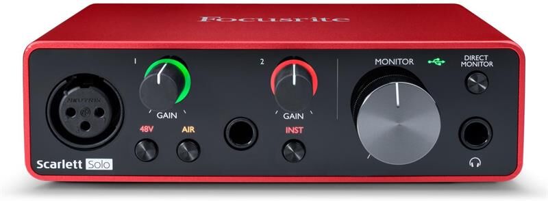 Focusrite Scarlett Solo Gen. 3 Usb-Lydkort, 2inn/2ut