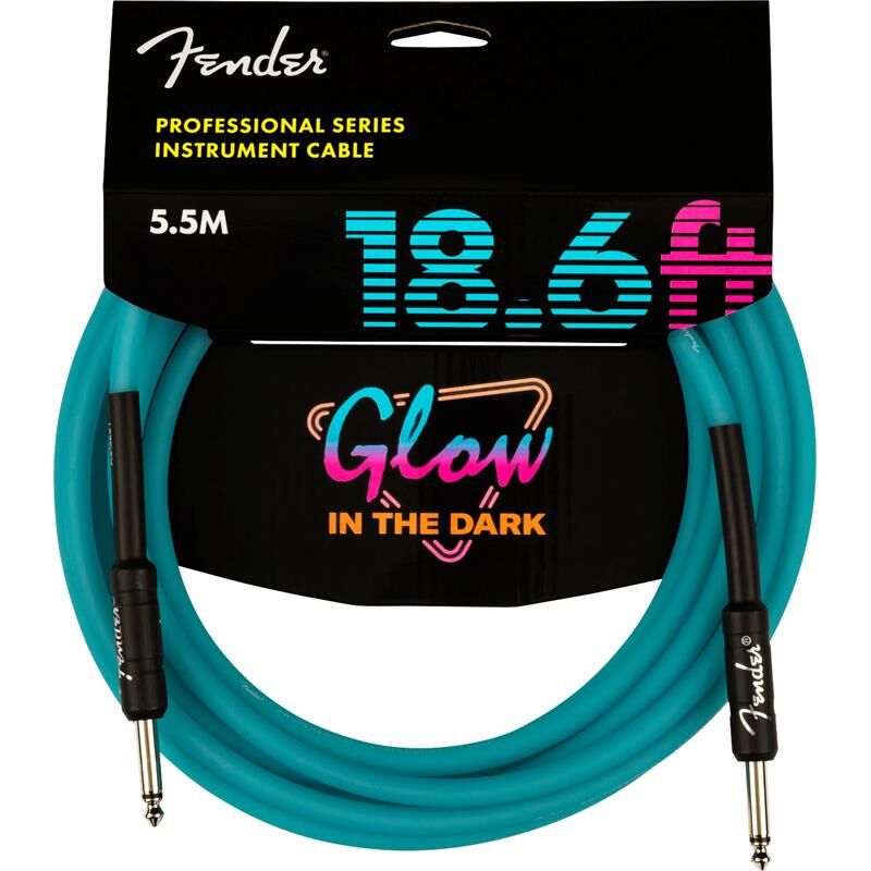Fender Pro Glow In The Dark Cables Blue 18.6'
