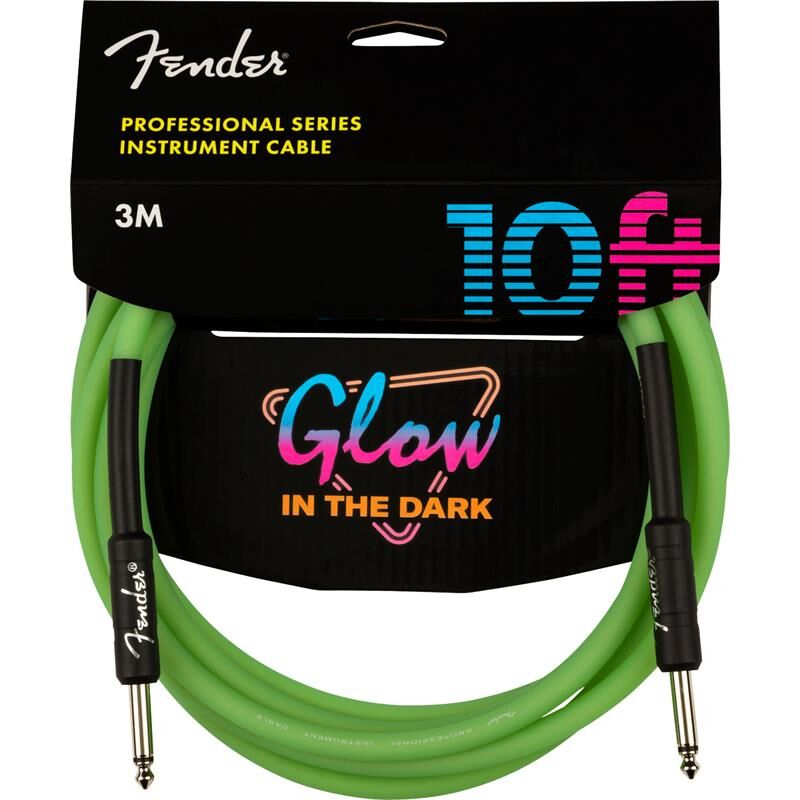Fender Pro Glow In The Dark Cables Green 10'