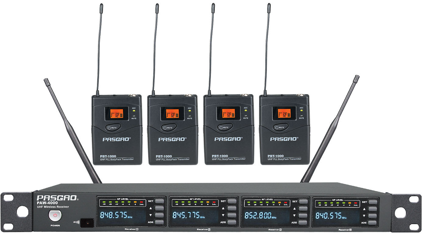 59 Pasgao PAW-4000-PBT-1000 (584-607 MHz) trådløst sett