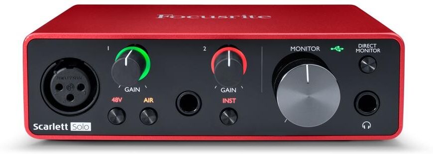 Focusrite Scarlett Solo Gen3   USB-lydkort, 2inn/2ut