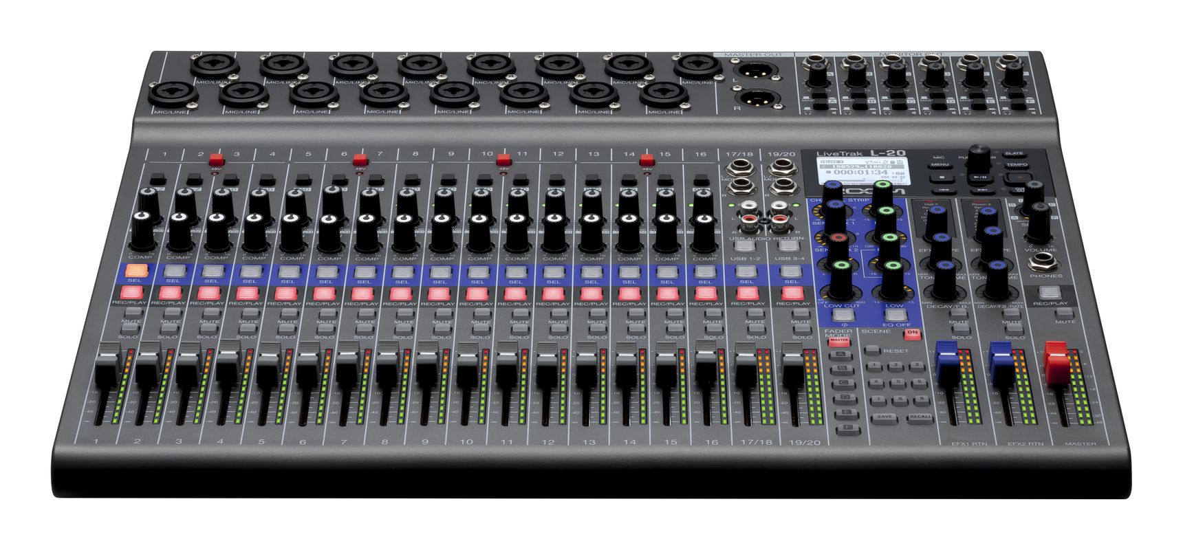 Zoom LiveTrak L-20 Mesa de mistura digital / Gravador digital / Interface audio