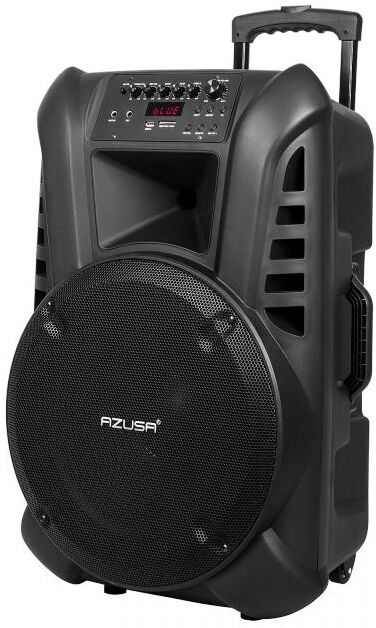 Azusa Coluna Amplificada Trolley 15" 120w Bluetooth/usb/sd C/ 2 Mic + Bateria - Azusa