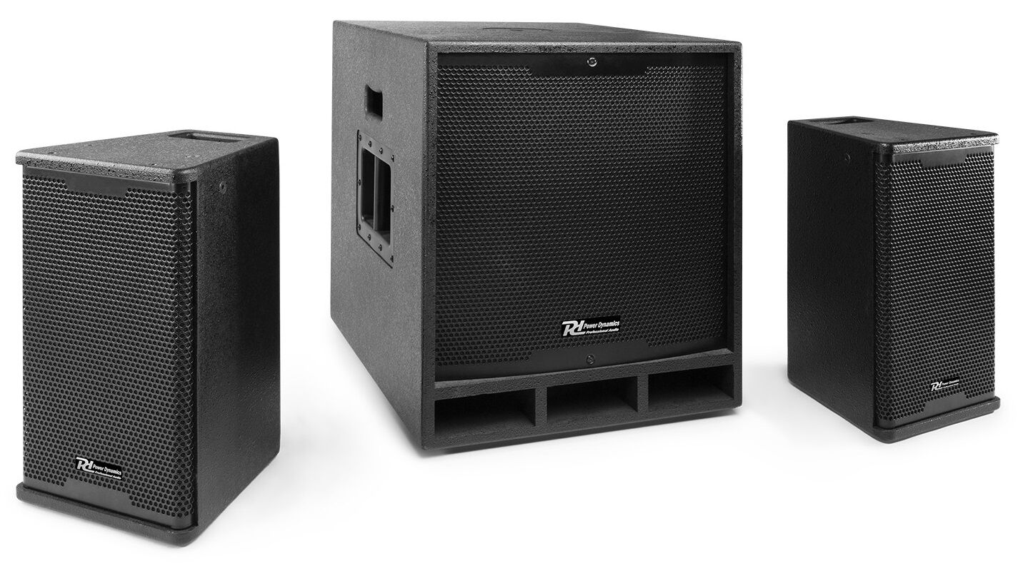 Power Dynamics Sistema Som Activo 1500w (subwoofer 15" + 2 Colunas 8") Combo 1500 - Power Dynamics