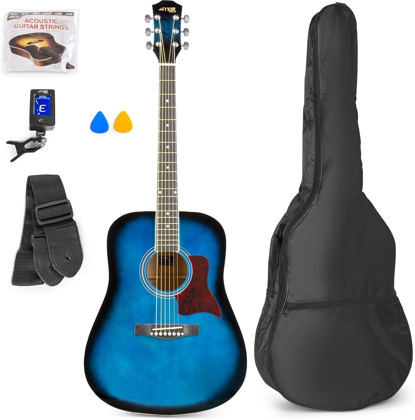 Max Pack Solojam Guitarra Acústica + Acessórios (azul) - Max