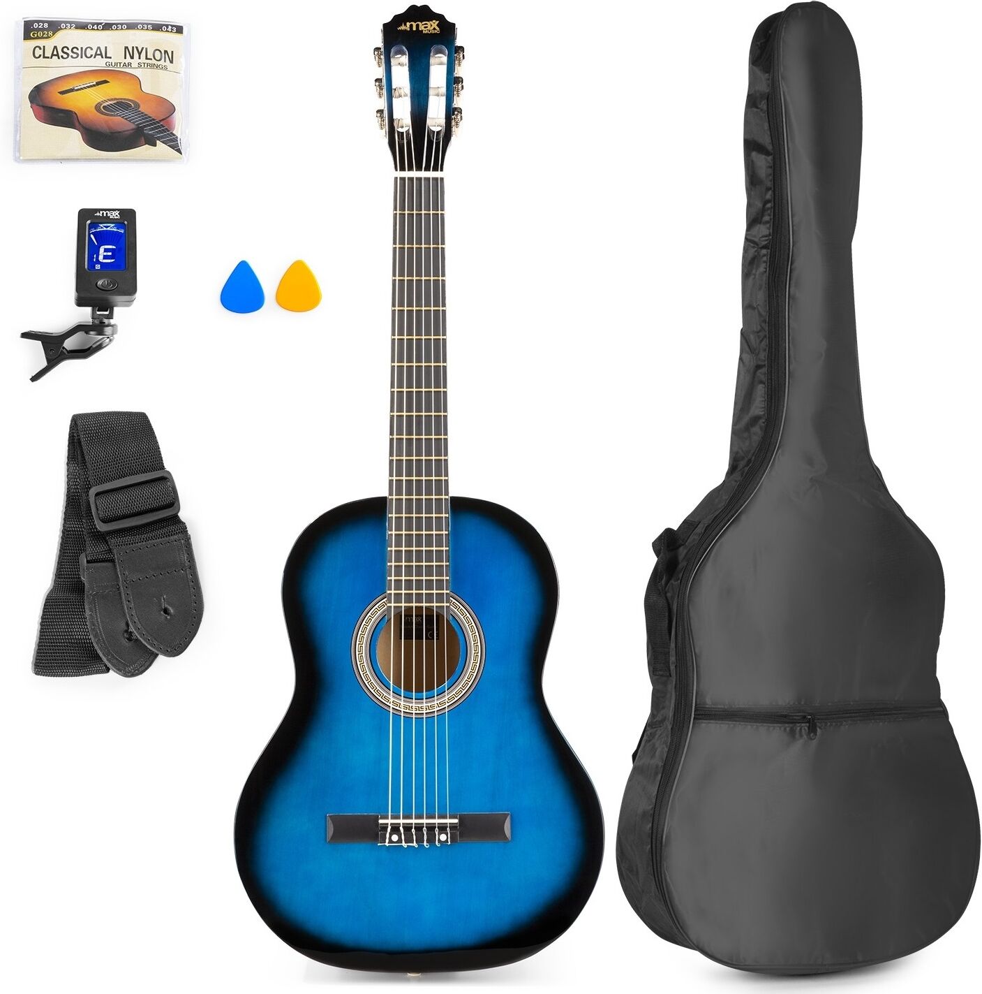 Max Pack Soloart Guitarra Clássica + Acessórios (azul) - Max